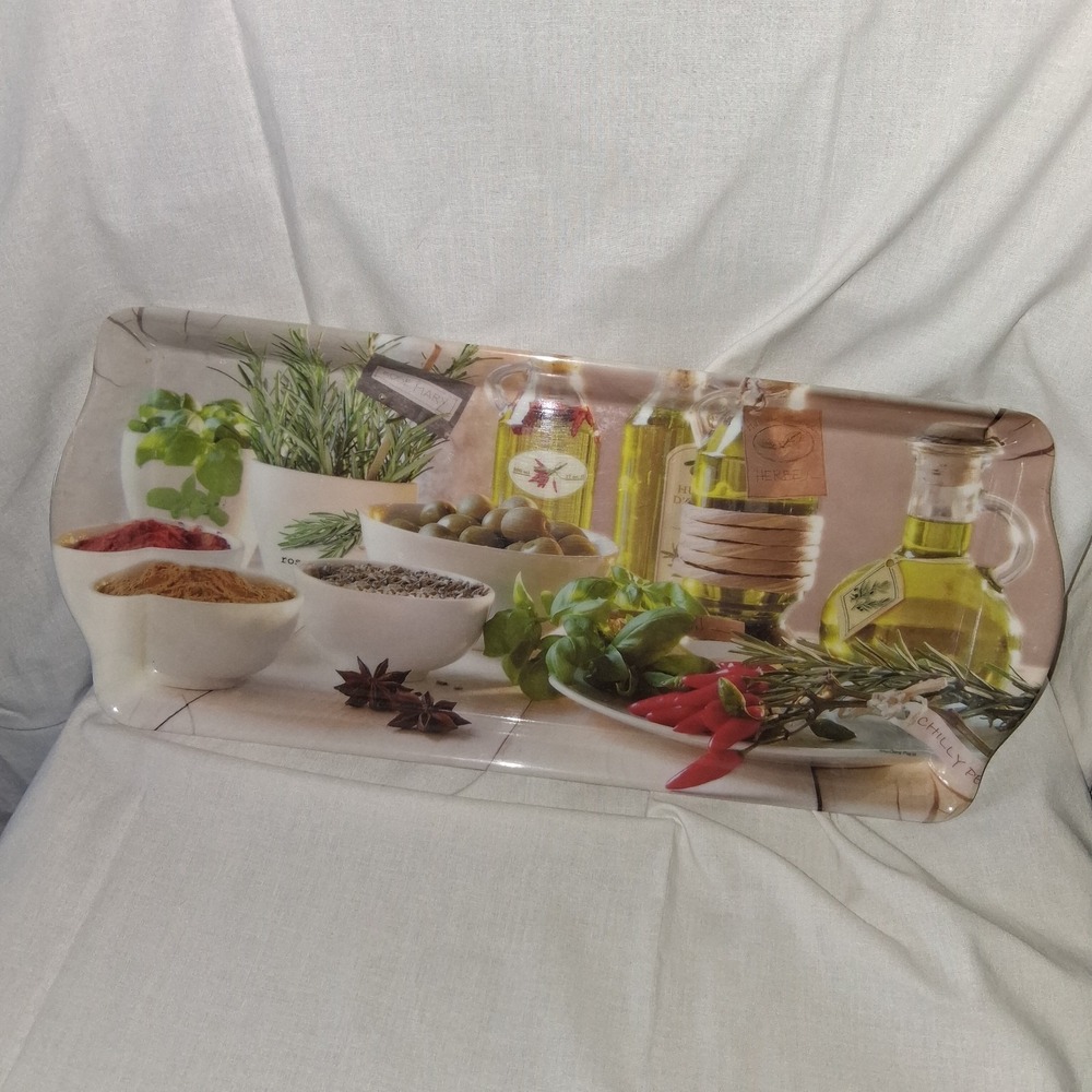 Home Essentials Melamine Olive Italian Kitchen 15" Serving Tray